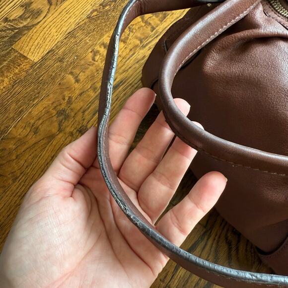 MICHAEL KORS $398 Lattington Large Satchel Soft Leather Cognac Brown Zip Handbag - Picture 6 of 16